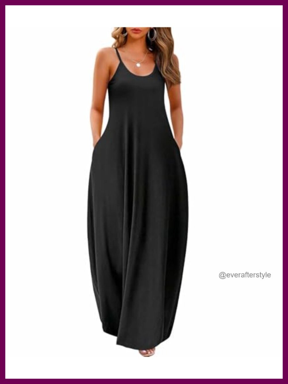 Womens Maxi Dress with Pockets Spaghetti Strap Casual Beach Long